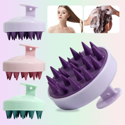 Advanced Silicone Scalp Stimulator: Professional Deep-Cleansing Massage Tool with Ergonomic Magic Handle – High-Durability Hair & Body Spa Brush