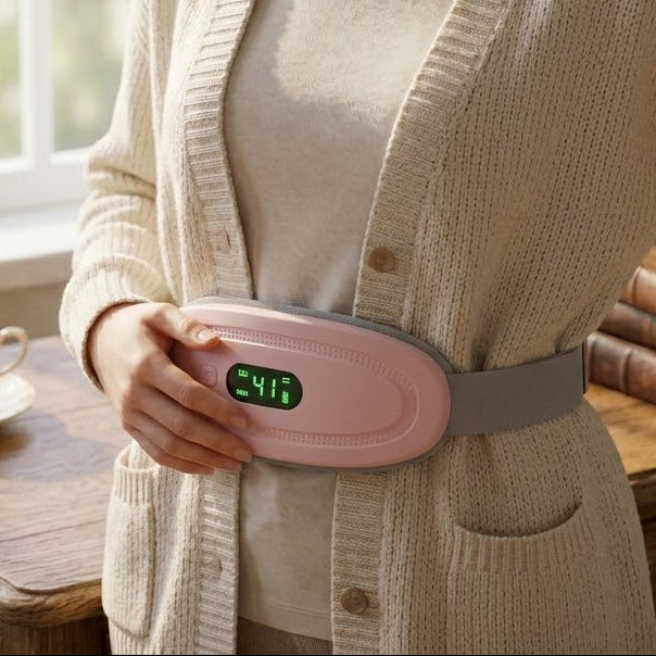 Menstruations-Wärmekissen: Intelligenter, kabelloser Gebärmutter-Wärmegürtel mit elektrischer Taillenmassage und Vibrationsfunktion