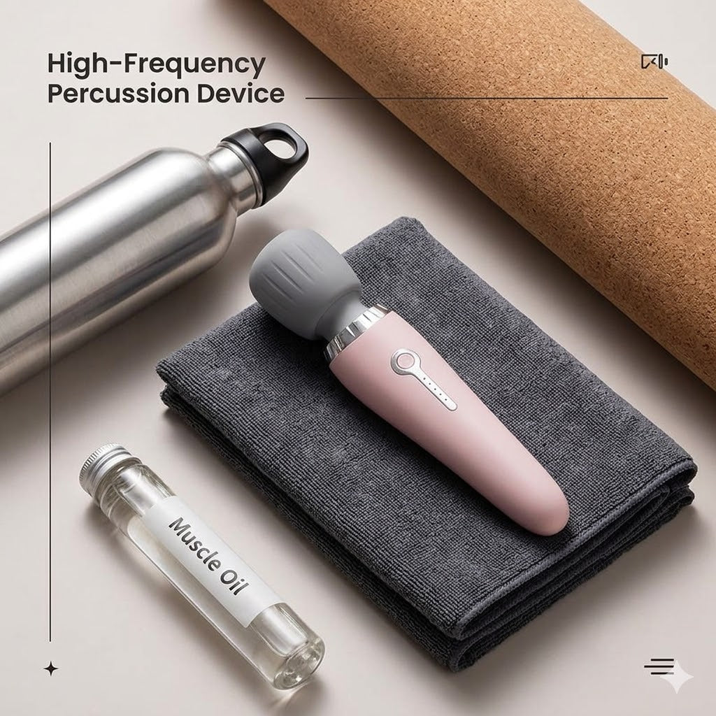 Tragbares, per USB aufladbares Handmassagegerät mit Hochfrequenz-Vibrationsmotor zur Linderung von Muskelverspannungen in Nacken, Rücken, Beinen und Taille.