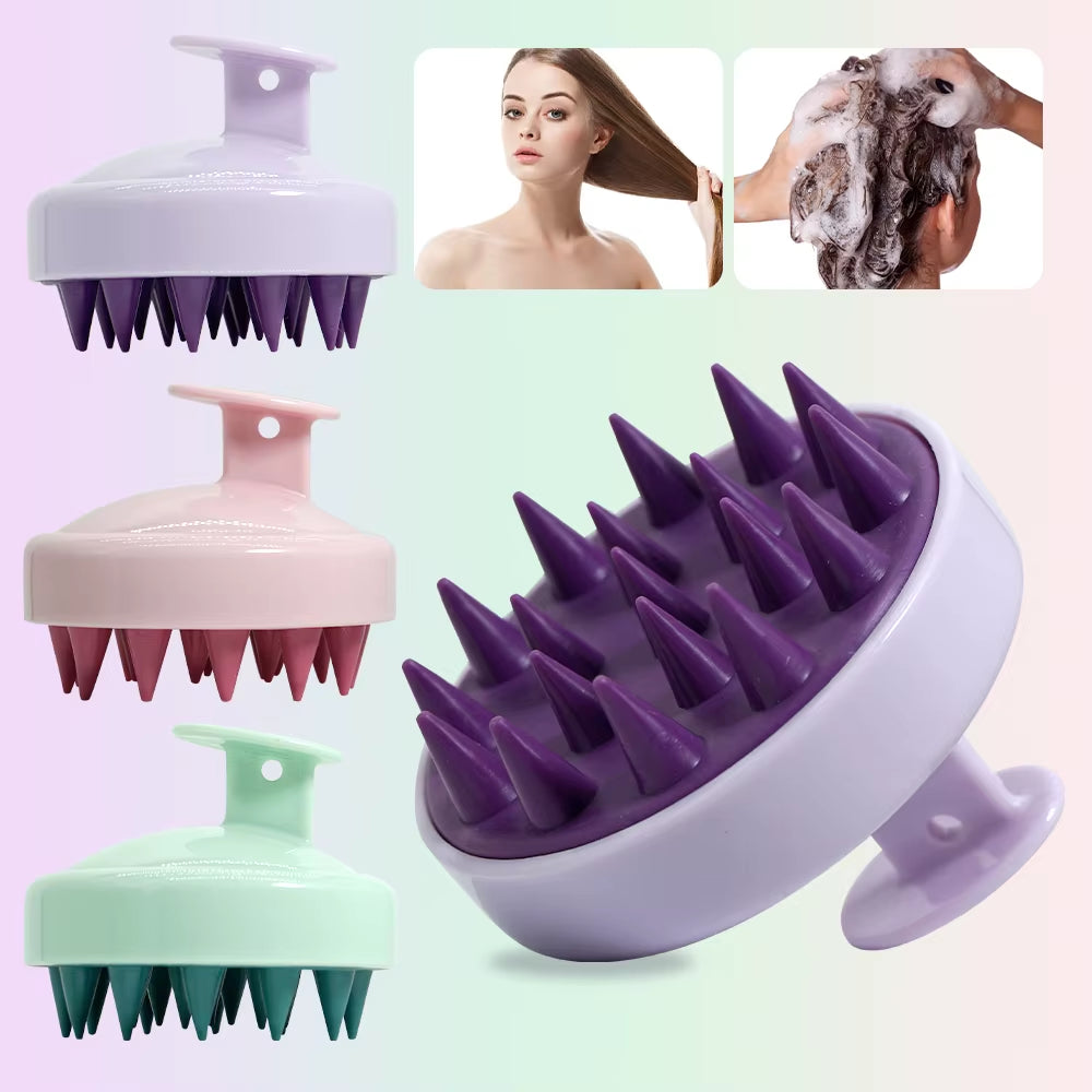 Advanced Silicone Scalp Stimulator: Professional Deep-Cleansing Massage Tool with Ergonomic Magic Handle – High-Durability Hair & Body Spa Brush