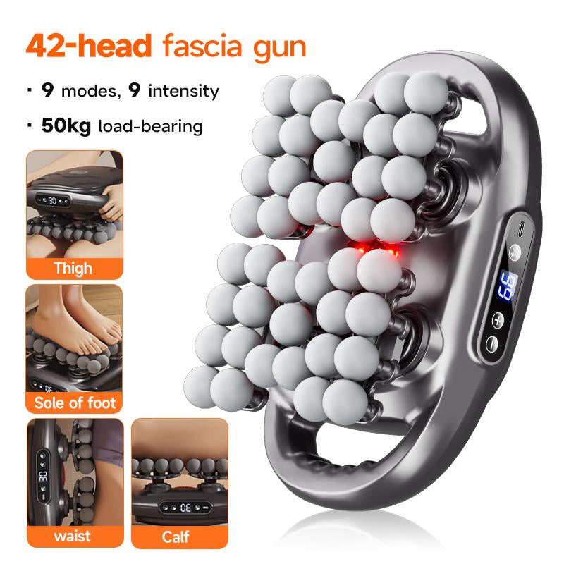 BENBO 42-Ball Massage Gun 30-Level Intensity Adjustment 9 Massage Modes Effectively Relieves Back, Shoulder, Leg, and Foot Pain Quiet Muscle Massager Features Red Light Therapy Adjustable Settings Ideal for Daily Use Perfect Christmas Gift Choice