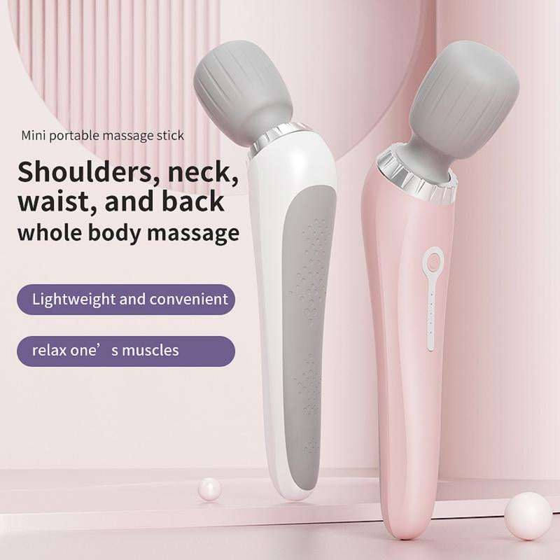 Portable USB Rechargeable Handheld Massager with High-Frequency Vibration Motor for Neck, Back, Leg, and Waist Muscle Relief