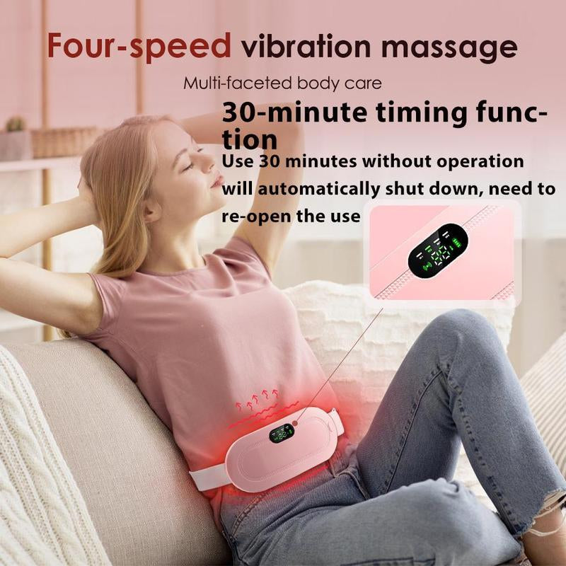 Menstrual Heating Pad: Smart Cordless Uterus Warmer Belt with Electric Waist Massager and Vibration Function