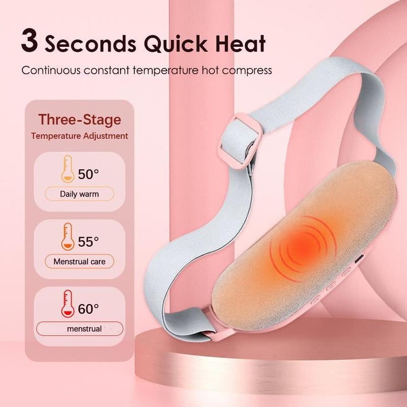 Menstrual Heating Pad: Smart Cordless Uterus Warmer Belt with Electric Waist Massager and Vibration Function