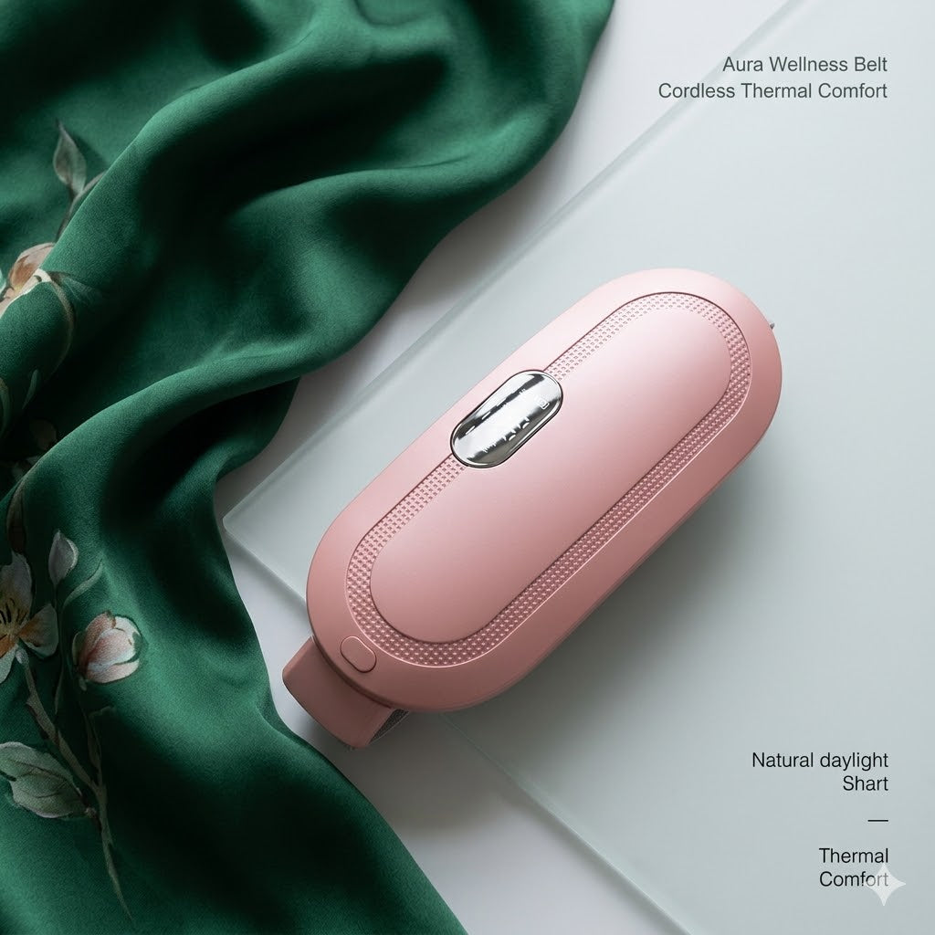 Menstruations-Wärmekissen: Intelligenter, kabelloser Gebärmutter-Wärmegürtel mit elektrischer Taillenmassage und Vibrationsfunktion