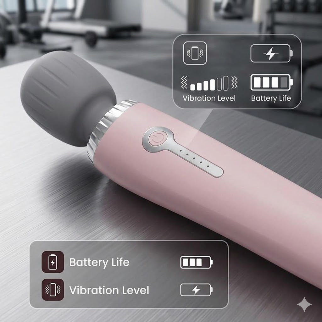 Tragbares, per USB aufladbares Handmassagegerät mit Hochfrequenz-Vibrationsmotor zur Linderung von Muskelverspannungen in Nacken, Rücken, Beinen und Taille.